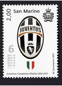 2017 - San Marino francobollo JUVENTUS Campione d'Italia 2016/2017